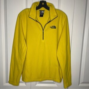 The North Face Fleece Quarter Zip Pullover Size Small Men’s Yellow Black Logo
